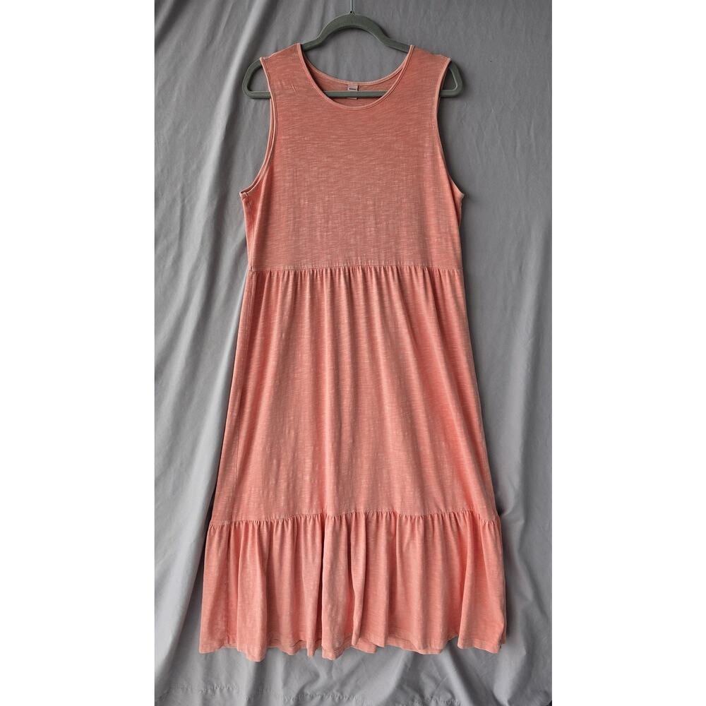 Old Navy Dress Womens Large Coral Pink Sleeveless Round Neck Swing Beach Resort